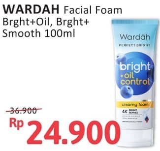 Promo Harga Wardah Facial Wash Bright+Smooth, Brighteing + Oil 100 ml - Alfamidi