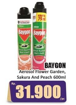 Promo Harga Baygon Insektisida Spray Flower Garden, Japanese Peach 600 ml - Hari Hari