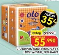 Promo Harga OTO Adult Diapers Pants M8 8 pcs - Superindo