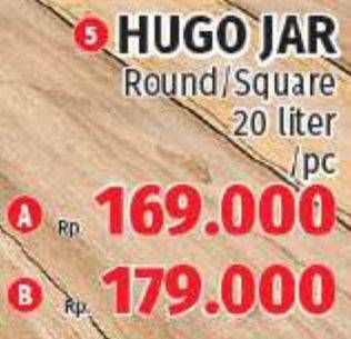 Promo Harga LION STAR Hugo Jar Round, Square 20 ltr - Lotte Grosir