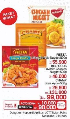 Promo Harga Fiesta Nugget + Belfoods Nugget + Champ Sosis Ayam  - Lotte Grosir