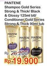 Promo Harga PANTENE Gold Shampoo 125ml/Gold Conditioner 90ml  - Indomaret
