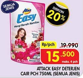 Promo Harga ATTACK Easy Detergent Liquid All Variants 750 ml - Superindo