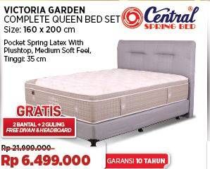 Promo Harga Central Spring Bed Victoria Garden Mattress Queen 160 X 200 Cm  - COURTS