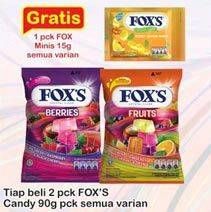 Promo Harga FOXS Crystal Candy All Variants per 2 pouch 90 gr - Indomaret