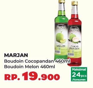 Promo Harga Marjan Syrup Boudoin Cocopandan, Melon 460 ml - Yogya