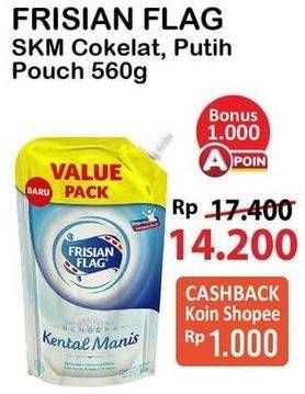 Promo Harga FRISIAN FLAG Susu Kental Manis Cokelat, Putih 560 gr - Alfamart