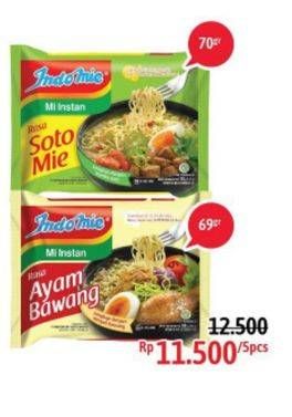 Promo Harga INDOMIE Mi Kuah Soto Mie, Ayam Bawang per 5 pcs 69 gr - Alfamidi