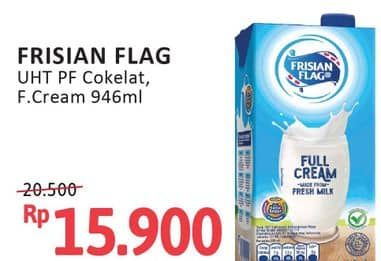 Promo Harga Frisian Flag Susu UHT Purefarm Swiss Chocolate, Full Cream 946 ml - Alfamidi