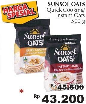 Promo Harga Sunsol Oats Wholegrain Oats Quick Cooking, Instant Oats 500 gr - Giant