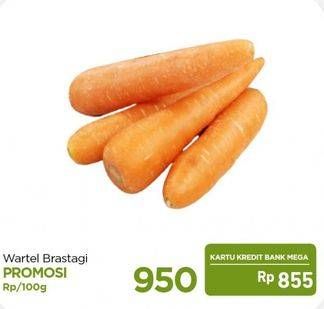 Promo Harga Wortel Berastagi per 100 gr - Carrefour