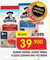 Promo Harga Quaker Oatmeal Merah, Quick Cooking 800 gr - Superindo