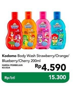 Promo Harga KODOMO Body Wash Gel Strawberry, Orange, Cherry, Blueberry 200 ml - Carrefour