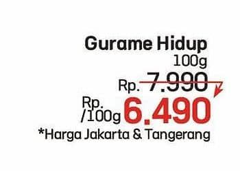 Promo Harga Ikan Gurame Hidup per 100 gr - LotteMart