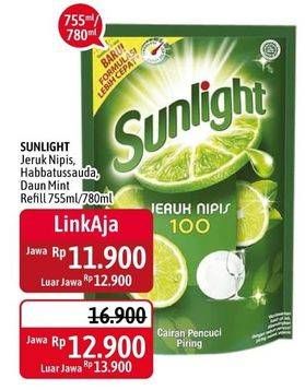 Promo Harga SUNLIGHT Pencuci Piring Anti Bau With Daun Mint, Higienis Plus With Habbatussauda, Jeruk Nipis 100 755 ml - Alfamidi