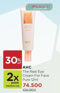 Promo Harga AHC The Real Eye Cream for Face 12 ml - Watsons