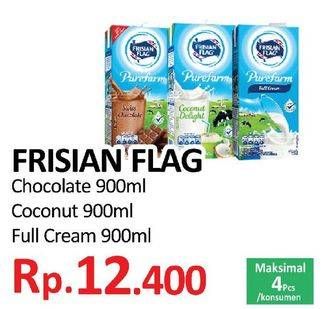 Promo Harga FRISIAN FLAG Susu UHT Purefarm Chocolate, Coconut Delight, Full Cream 900 ml - Yogya