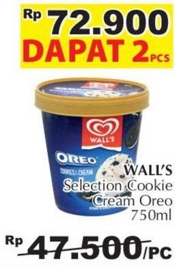 Promo Harga WALLS Selection Oreo Cookies Cream 750 ml - Giant