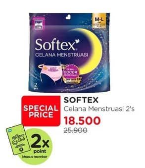 Promo Harga Softex Celana Menstruasi All Size 2 pcs - Watsons