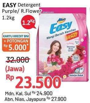 Promo Harga ATTACK Easy Detergent Powder Purple Blossom, Romantic Flowers 1200 gr - Alfamidi