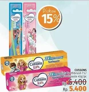 Promo Harga CUSSONS KIDS Toothpaste/Toothbrush  - LotteMart