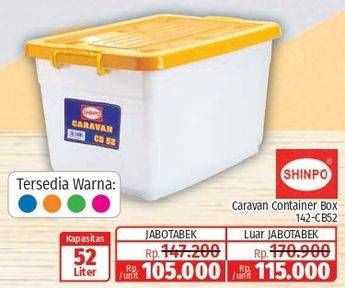 Promo Harga Shinpo Container Box Caravan 142-CB52 52000 ml - Lotte Grosir