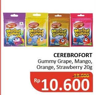 Promo Harga CEREBROFORT Marine Gummy Grape, Mango, Orange, Strawberry 20 gr - Alfamidi