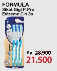 Promo Harga FORMULA Sikat Gigi Platinum Protector Soft, Extreme Clean Soft 3 pcs - Alfamart