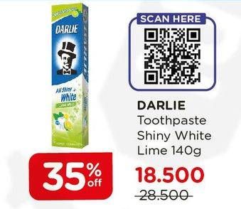 Promo Harga DARLIE Toothpaste All Shiny White Lime Mint 140 gr - Watsons