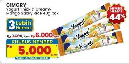 Promo Harga Cimory Yogurt Stick Mango Sticky Rice 40 gr - Indomaret