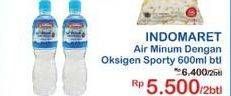 Promo Harga INDOMARET Air Minum Dengan Oksigen Sporty 600 ml - Indomaret