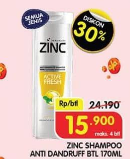 Promo Harga Zinc Shampoo All Variants 170 ml - Superindo