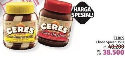 Promo Harga Ceres Choco Spread Choco Hazelnut 350 gr - LotteMart