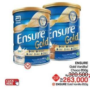 Promo Harga Ensure Gold Wheat Gandum Vanilla, Coklat 850 gr - LotteMart