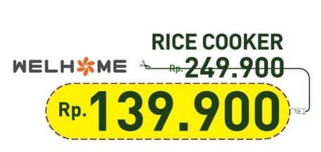 Promo Harga Welhome Rice Cooker  - Hypermart