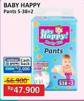 Promo Harga Baby Happy Body Fit Pants S38+2 40 pcs - Alfamart