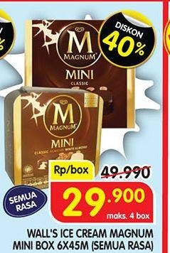 Promo Harga WALLS Magnum Mini All Variants per 6 pcs 45 ml - Superindo