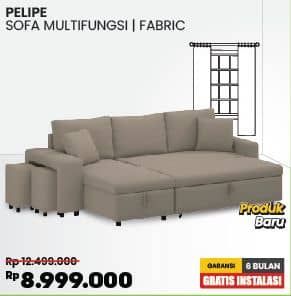 Courts Pelipe Sofa Multifungsi | Fabric   Diskon 28%, Harga Promo Rp8.999.000, Harga Normal Rp12.499.000, Garansi 6 Bulan
Gratis Instalasi