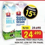 Promo Harga Diamond Fresh Milk Plain, Non Fat, Low Fat 946 ml - Superindo