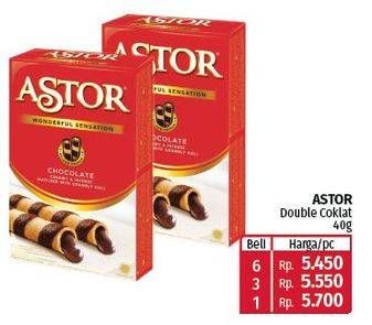 Promo Harga Astor Wafer Roll Double Chocolate 40 gr - Lotte Grosir