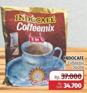 Promo Harga Indocafe Coffeemix per 30 sachet 20 gr - Lotte Grosir