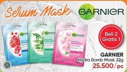 Promo Harga GARNIER Serum Mask Hydra Bomb - Antioxidant Pomegranate, Hydra Bomb - Green Tea Extract, Hydra Bomb - Lavender Oil 32 gr - Guardian