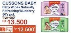 Promo Harga CUSSONS BABY Wipes Naturally Refreshing 50 sheet - Indomaret