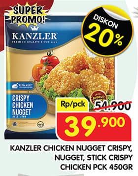 Promo Harga Kanzler Chicken Nugget Stick Crispy, Crispy, Original 450 gr - Superindo