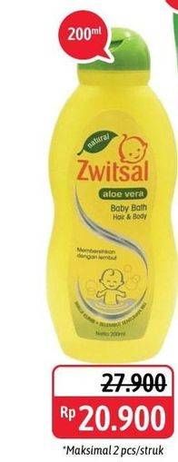 Promo Harga ZWITSAL Natural Baby Bath 2 In 1 Hair Body 200 ml - Alfamidi