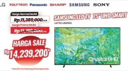 Promo Harga Samsung UA75CU8000K 4K Smart LED TV  - Carrefour