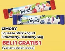 Promo Harga Cimory Squeeze Yogurt Strawberry, Blueberry 40 gr - Yogya