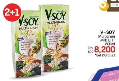 Promo Harga V-soy Soya Bean Milk Multi Grain 200 ml - LotteMart