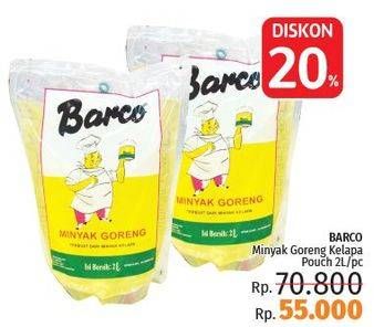 Promo Harga BARCO Minyak Goreng Kelapa 2 ltr - LotteMart