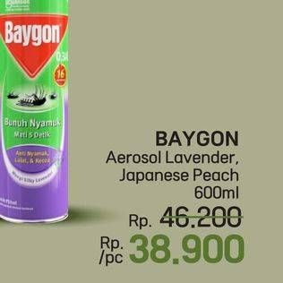 Promo Harga Baygon Insektisida Spray Silky Lavender, Japanese Peach 600 ml - LotteMart
